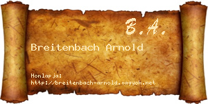Breitenbach Arnold névjegykártya