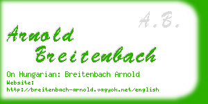 arnold breitenbach business card